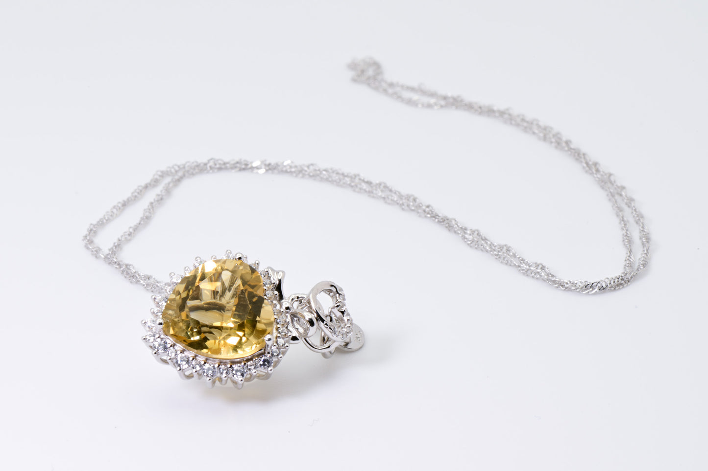 Natural Citrine, Heart Pendant, Crystal Yellow Color, S925 Sterling Silver, Birthday Gift, Mother’s Day Gift, Anniversary, Xmas Gift for her
