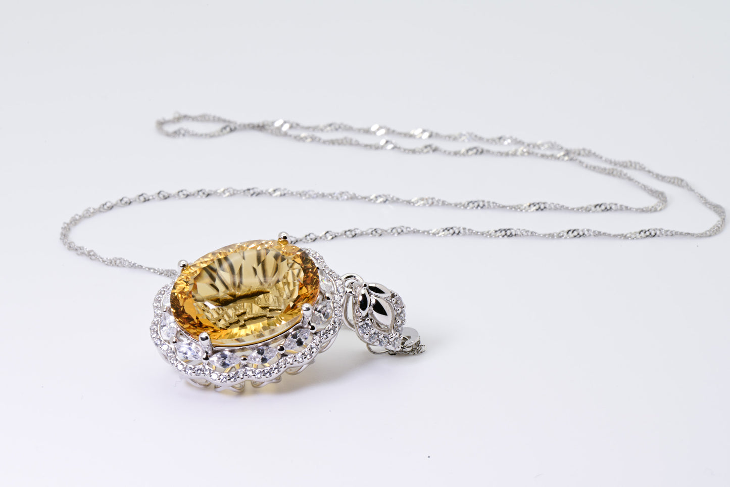 Natural Citrine Pendant, Yellow Crystal Necklace, 15-ct, S925 Sterling Silver, Birthday, Mother’s Day, Anniversary, Christmas Gift for her