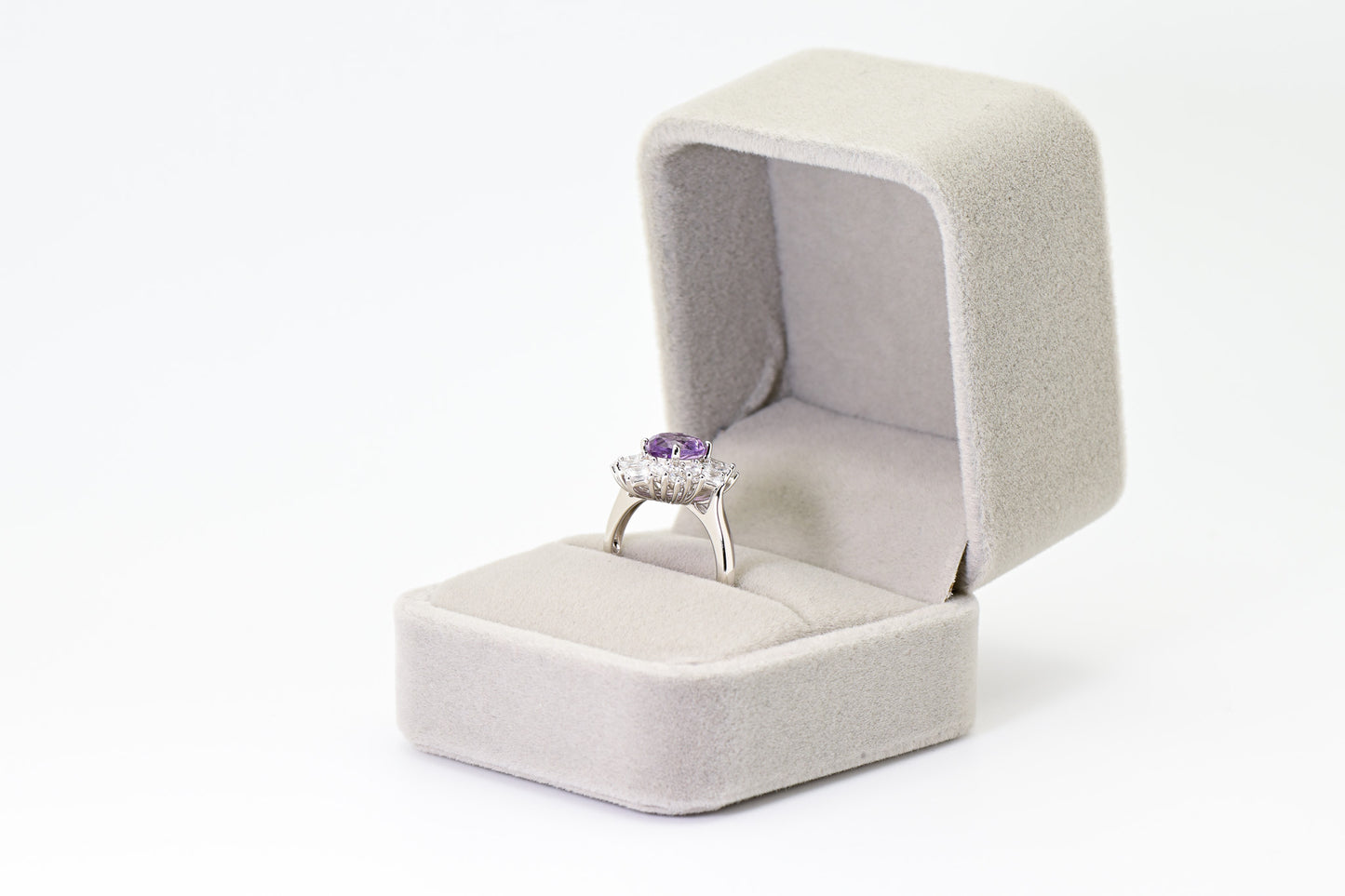 Natural Amethyst Adjustable Ring, Purple Cystal, S925 Sterling Silver, Birthday, Mother’s Day, Anniversary, Christmas Gift for her