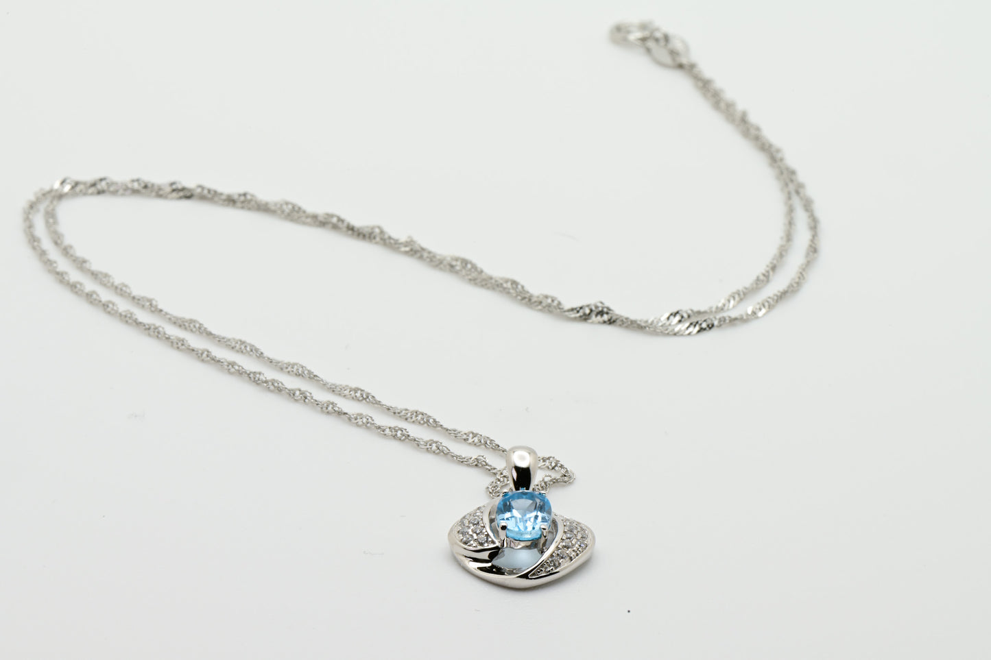 Natural Topaz Pendant, Blue Color, S925 Sterling Silver, Birthday Gift, Mother’s Day Gift, Anniversary Gift, Christmas Gift for her