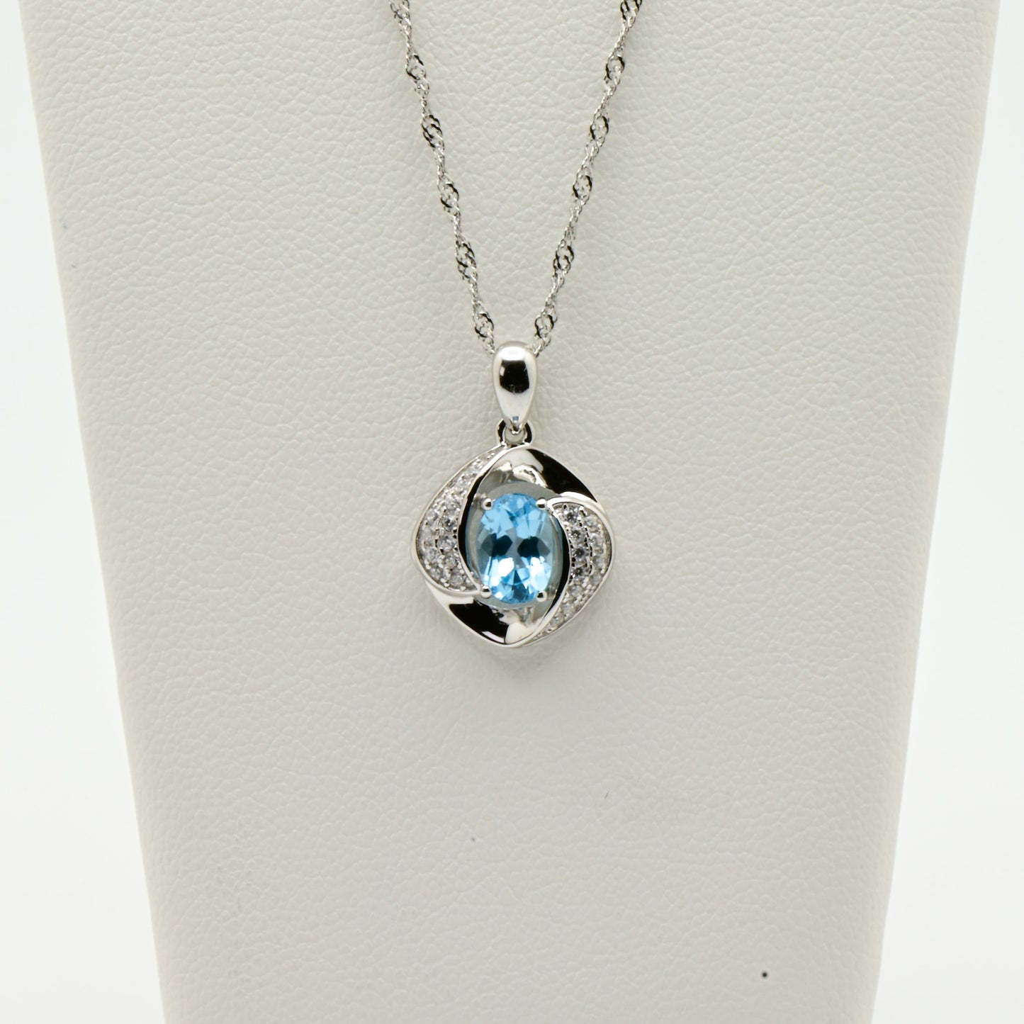 Natural Topaz Pendant, Blue Color, S925 Sterling Silver, Birthday Gift, Mother’s Day Gift, Anniversary Gift, Christmas Gift for her
