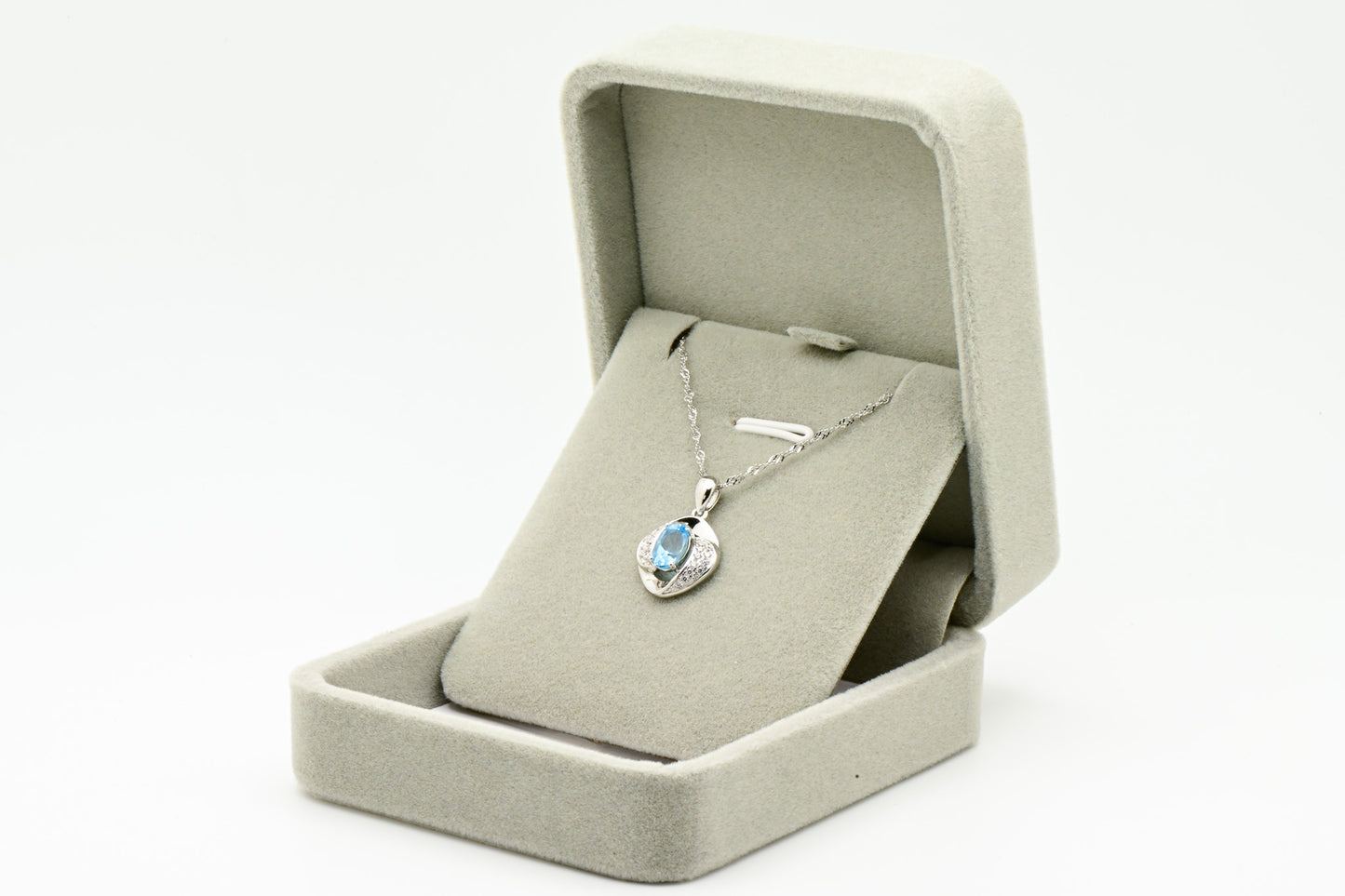 Natural Topaz Pendant, Blue Color, S925 Sterling Silver, Birthday Gift, Mother’s Day Gift, Anniversary Gift, Christmas Gift for her