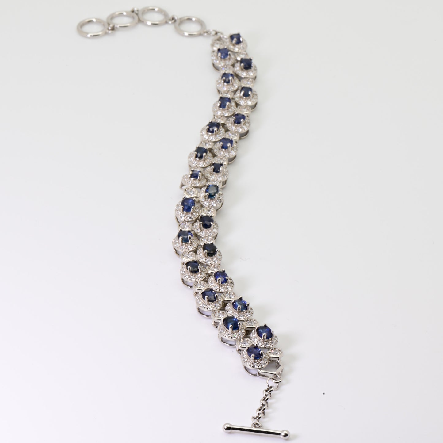 Natural Sapphire Bracelet, Blue Color, S925 Sterling Silver, Birthday Gift, Mother’s Day Gift, Anniversary Gift, Christmas Gift for her