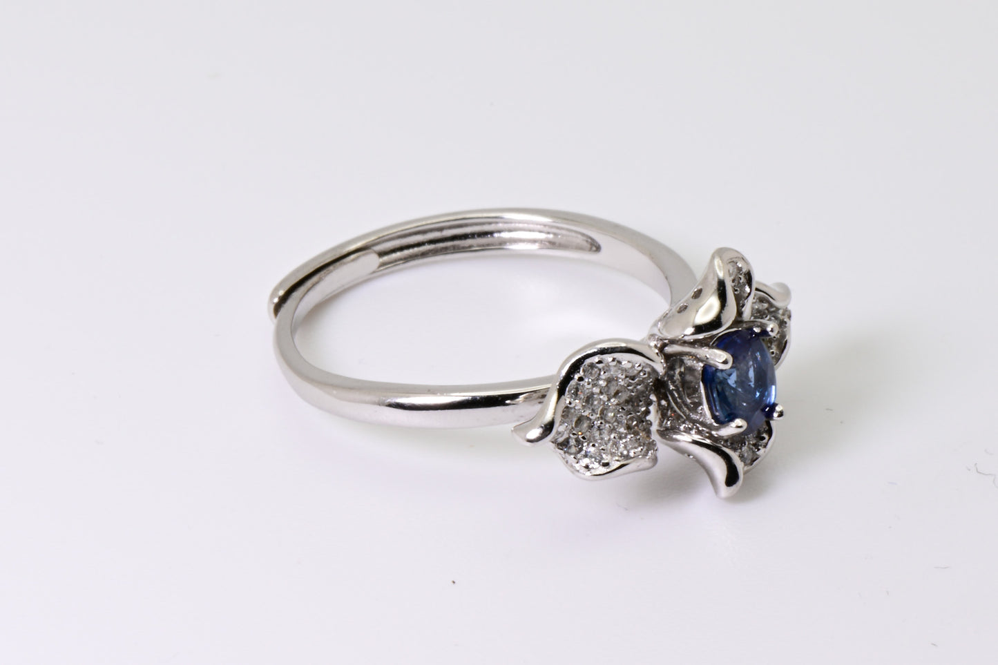 Natural Sapphire Adjustable Ring, Blue Color, S925 Sterling Silver, Birthday Gift, Mother’s Day Gift, Anniversary, Christmas Gift for her