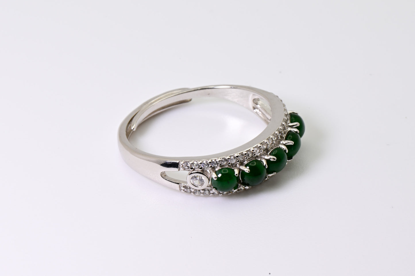 Natural Jade Adjustable Ring, Green Color, S925 Sterling Silver, Birthday Gift, Mother’s Day Gift, Anniversary Gift, Christmas Gift for her