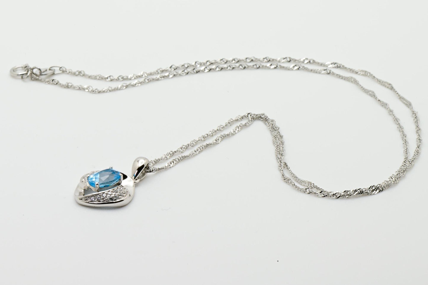 Natural Topaz Pendant, Blue Color, S925 Sterling Silver, Birthday Gift, Mother’s Day Gift, Anniversary Gift, Christmas Gift for her