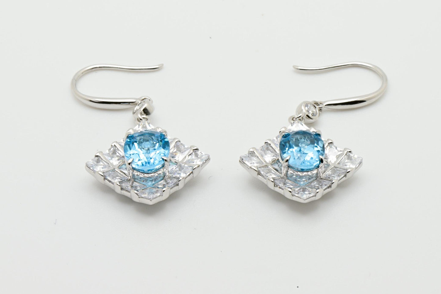 Natural Topaz Earrings, Blue Color, S925 Sterling Silver, Birthday Gift, Mother’s Day Gift, Anniversary Gift, Christmas Gift for her