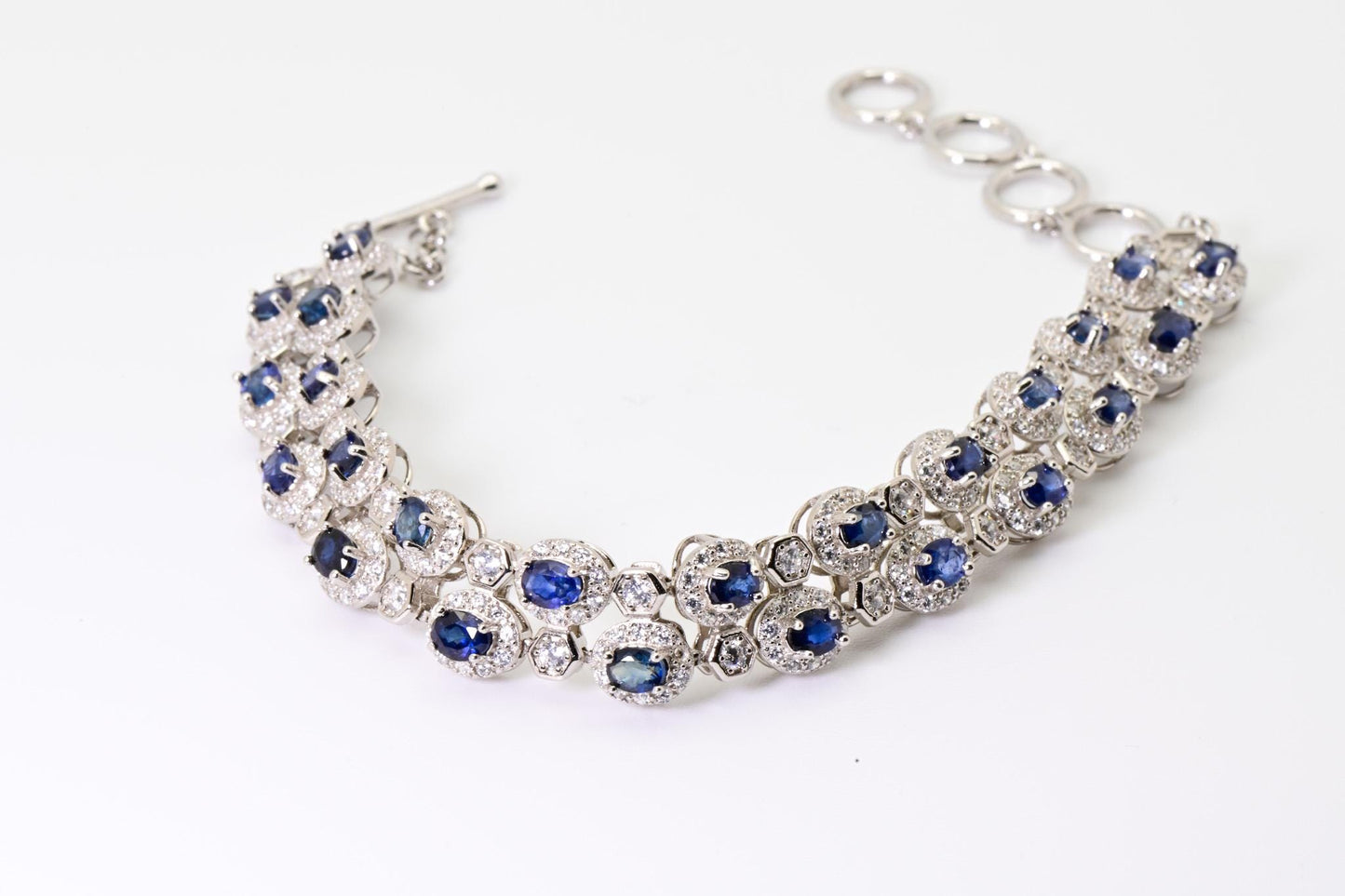 Natural Sapphire Bracelet, Blue Color, S925 Sterling Silver, Birthday Gift, Mother’s Day Gift, Anniversary Gift, Christmas Gift for her