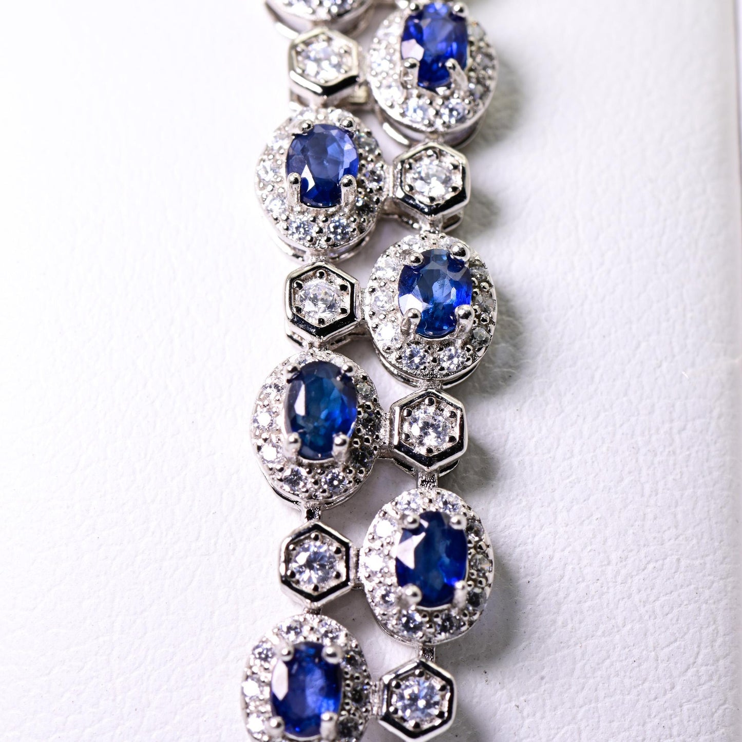 Natural Sapphire Bracelet, Blue Color, S925 Sterling Silver, Birthday Gift, Mother’s Day Gift, Anniversary Gift, Christmas Gift for her