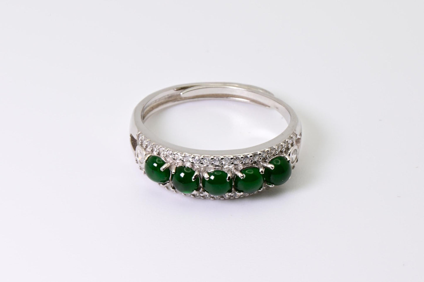 Natural Jade Adjustable Ring, Green Color, S925 Sterling Silver, Birthday Gift, Mother’s Day Gift, Anniversary Gift, Christmas Gift for her