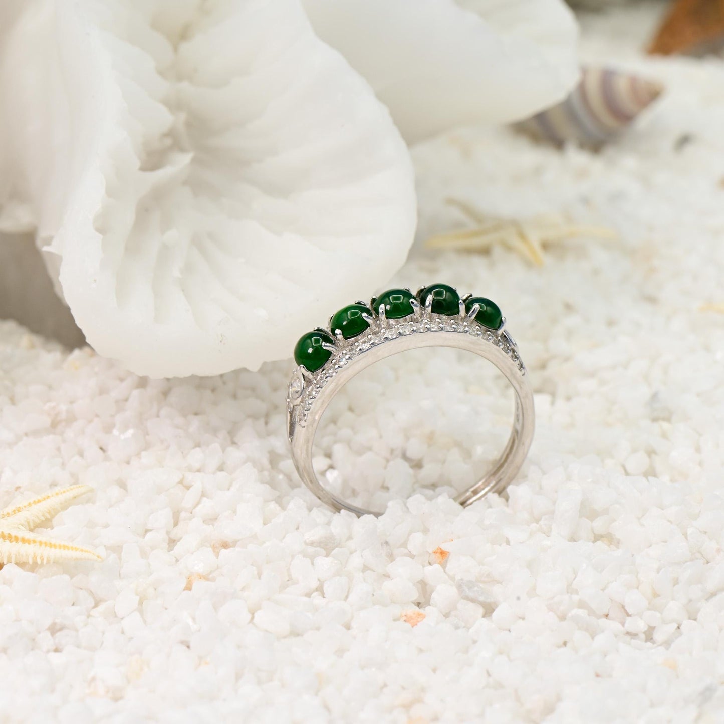 Natural Jade Adjustable Ring, Green Color, S925 Sterling Silver, Birthday Gift, Mother’s Day Gift, Anniversary Gift, Christmas Gift for her