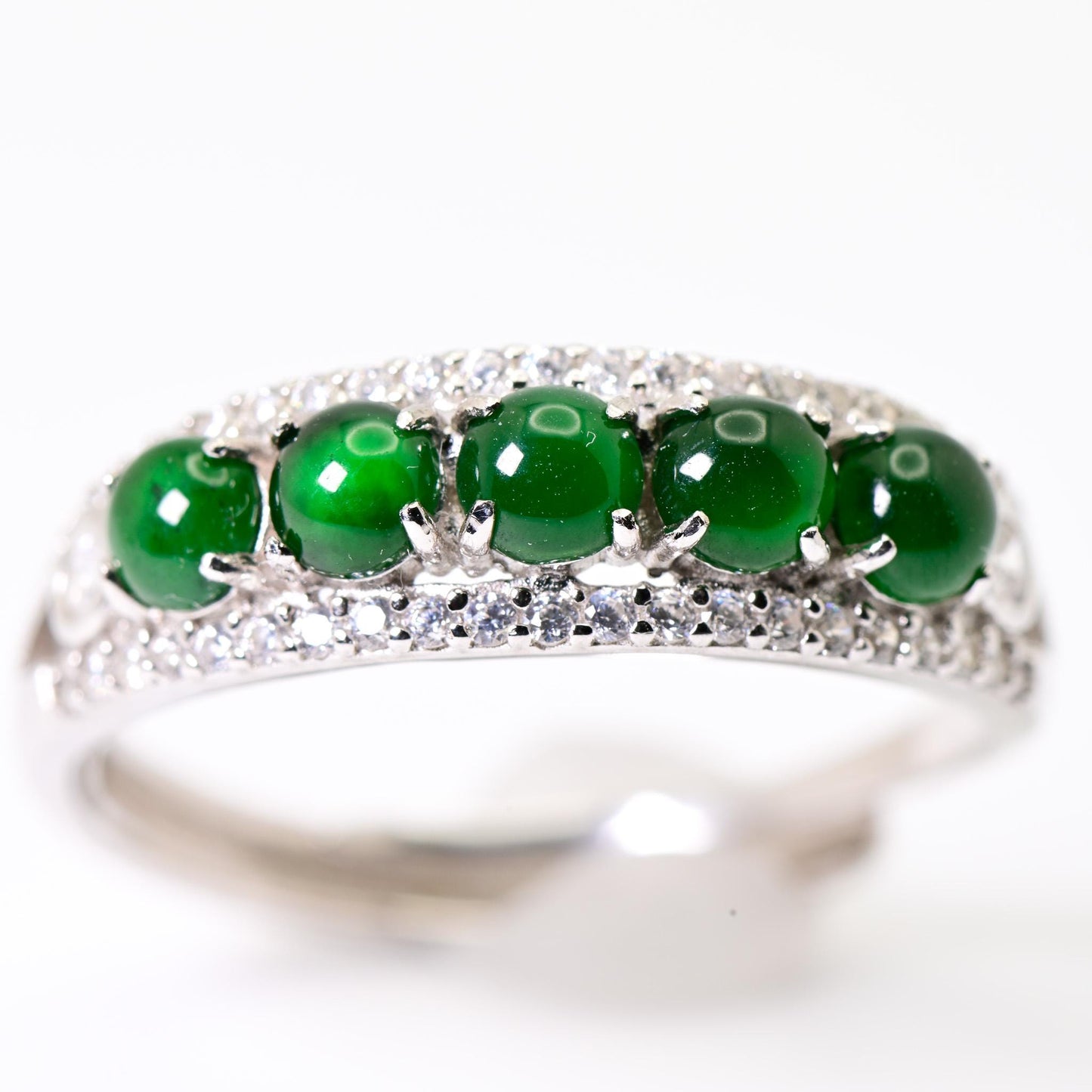 Natural Jade Adjustable Ring, Green Color, S925 Sterling Silver, Birthday Gift, Mother’s Day Gift, Anniversary Gift, Christmas Gift for her