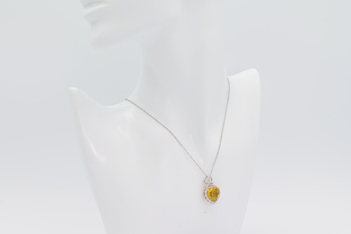 Natural Citrine, Heart Pendant, Crystal Yellow Color, S925 Sterling Silver, Birthday Gift, Mother’s Day Gift, Anniversary, Xmas Gift for her