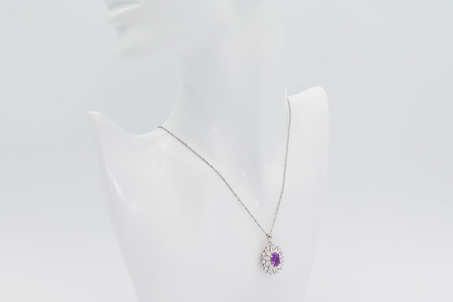 Natural Amethyst Sunflower Pendant, Purple Crystal Color, S925 Sterling Silver, Birthday, Mother’s Day, Anniversary, Christmas Gift for her
