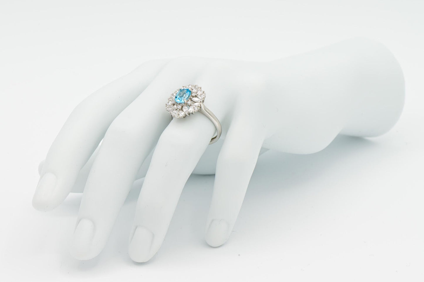 Natural Topaz Adjustable Ring, Ocean Blue Color, S925 Sterling Silver, Birthday Gift, Mother’s Day Gift, Anniversary, Christmas Gift for her