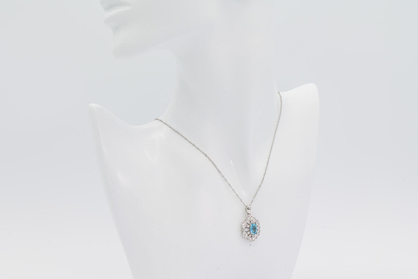 Natural Topaz Luxury Pendent, Ocean Blue Color, S925 Sterling Silver, Birthday Gift, Mother’s Day Gift, Anniversary Gift, Xmas Gift for her