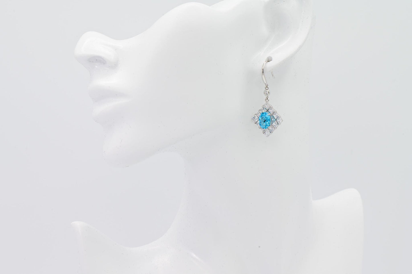 Natural Topaz Earrings, Blue Color, S925 Sterling Silver, Birthday Gift, Mother’s Day Gift, Anniversary Gift, Christmas Gift for her