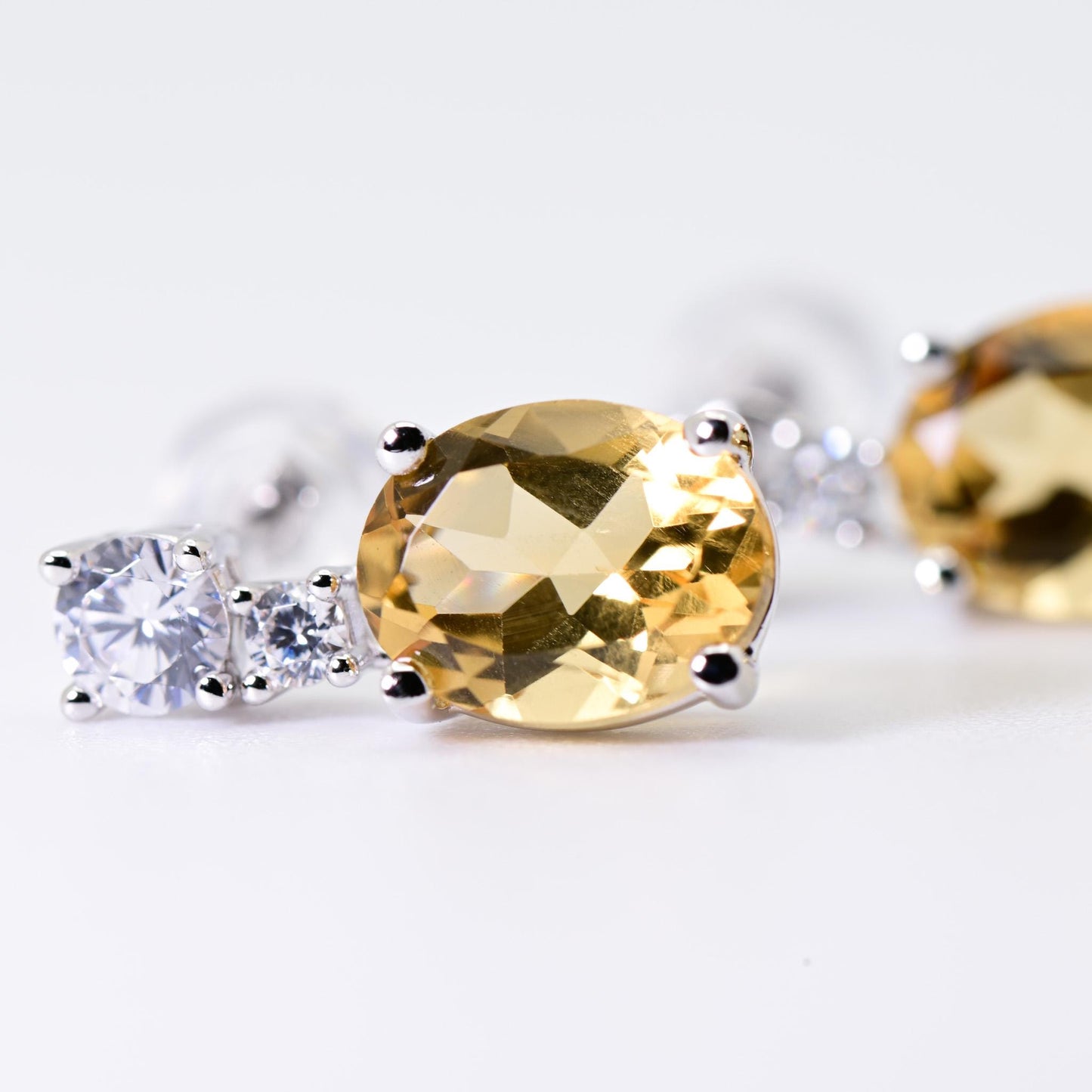 Natural Citrine Earrings, Crystal Yellow Color, S925 Sterling Silver, Birthday Gift, Mother’s Day Gift, Anniversary Gift, Xmas Gift for her