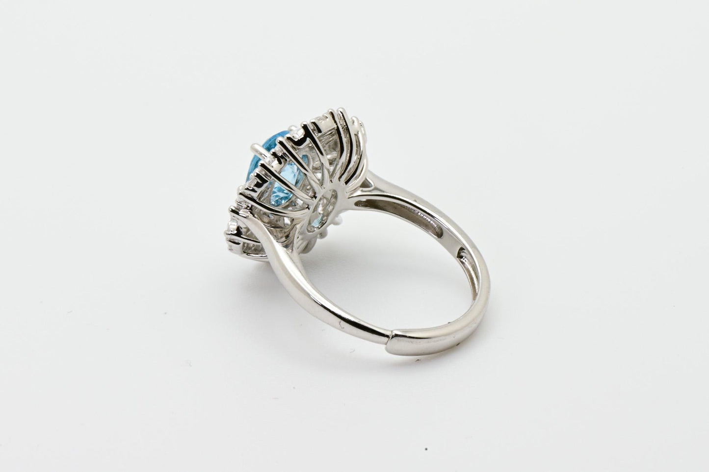 Natural Topaz Adjustable Ring, Ocean Blue Color, S925 Sterling Silver, Birthday Gift, Mother’s Day Gift, Anniversary, Christmas Gift for her