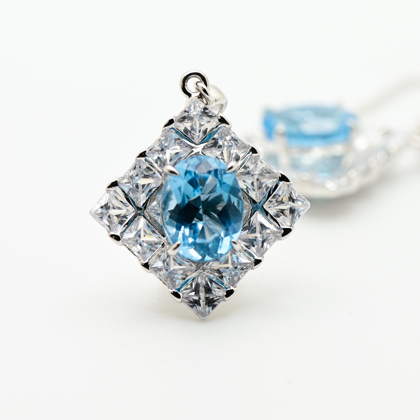 Natural Topaz Earrings, Blue Color, S925 Sterling Silver, Birthday Gift, Mother’s Day Gift, Anniversary Gift, Christmas Gift for her