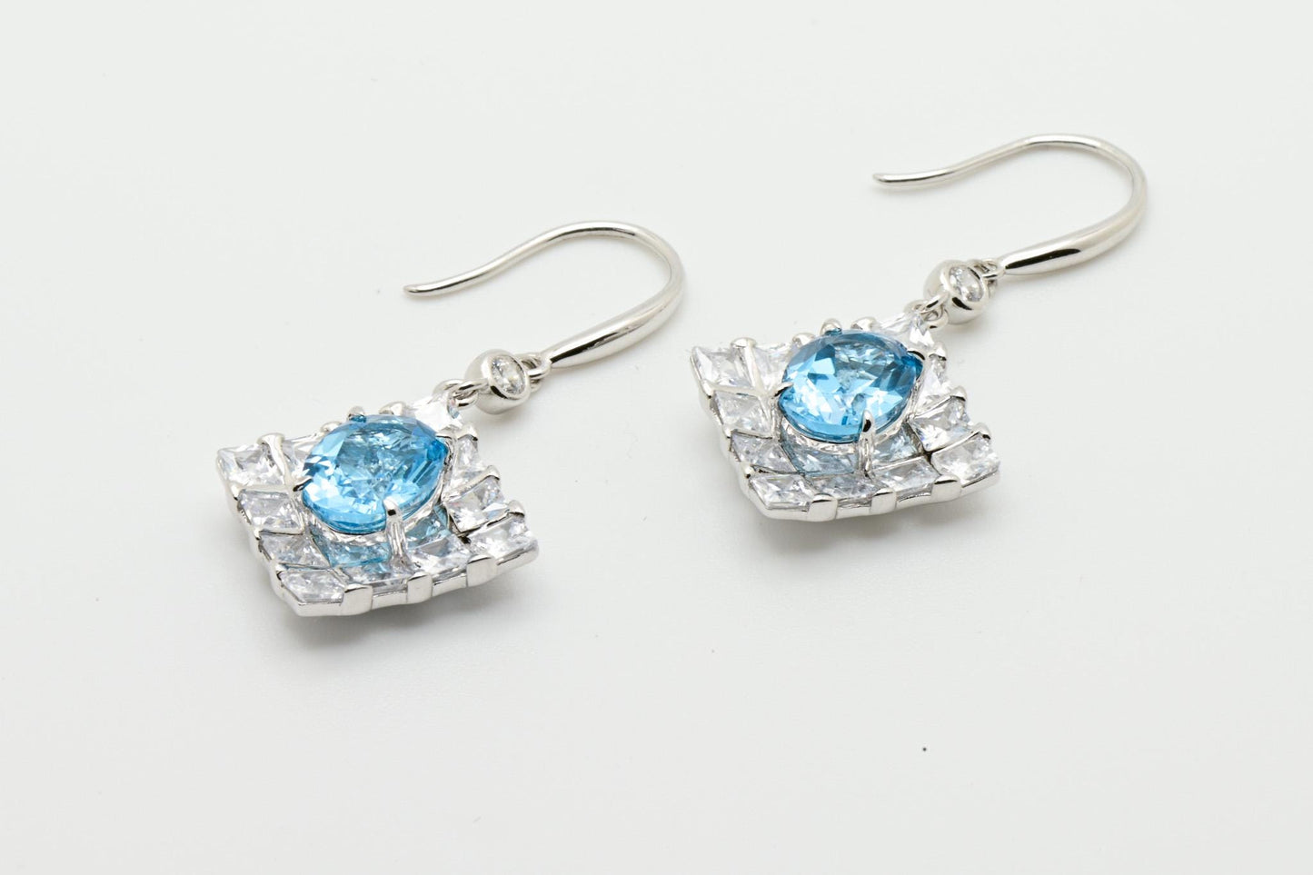 Natural Topaz Earrings, Blue Color, S925 Sterling Silver, Birthday Gift, Mother’s Day Gift, Anniversary Gift, Christmas Gift for her