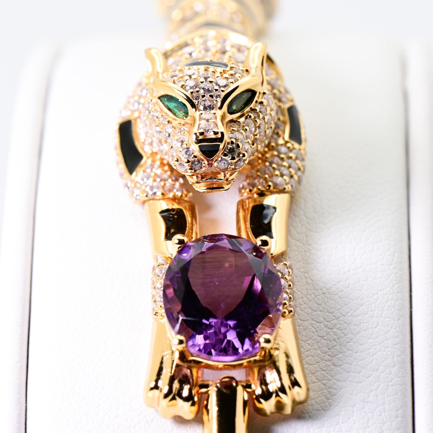 Natural Amethyst Jaguare Bracelet, Purple Crystal Color, S925 Sterling Silver, Birthday, Mother’s Day, Anniversary, Christmas Gift for her