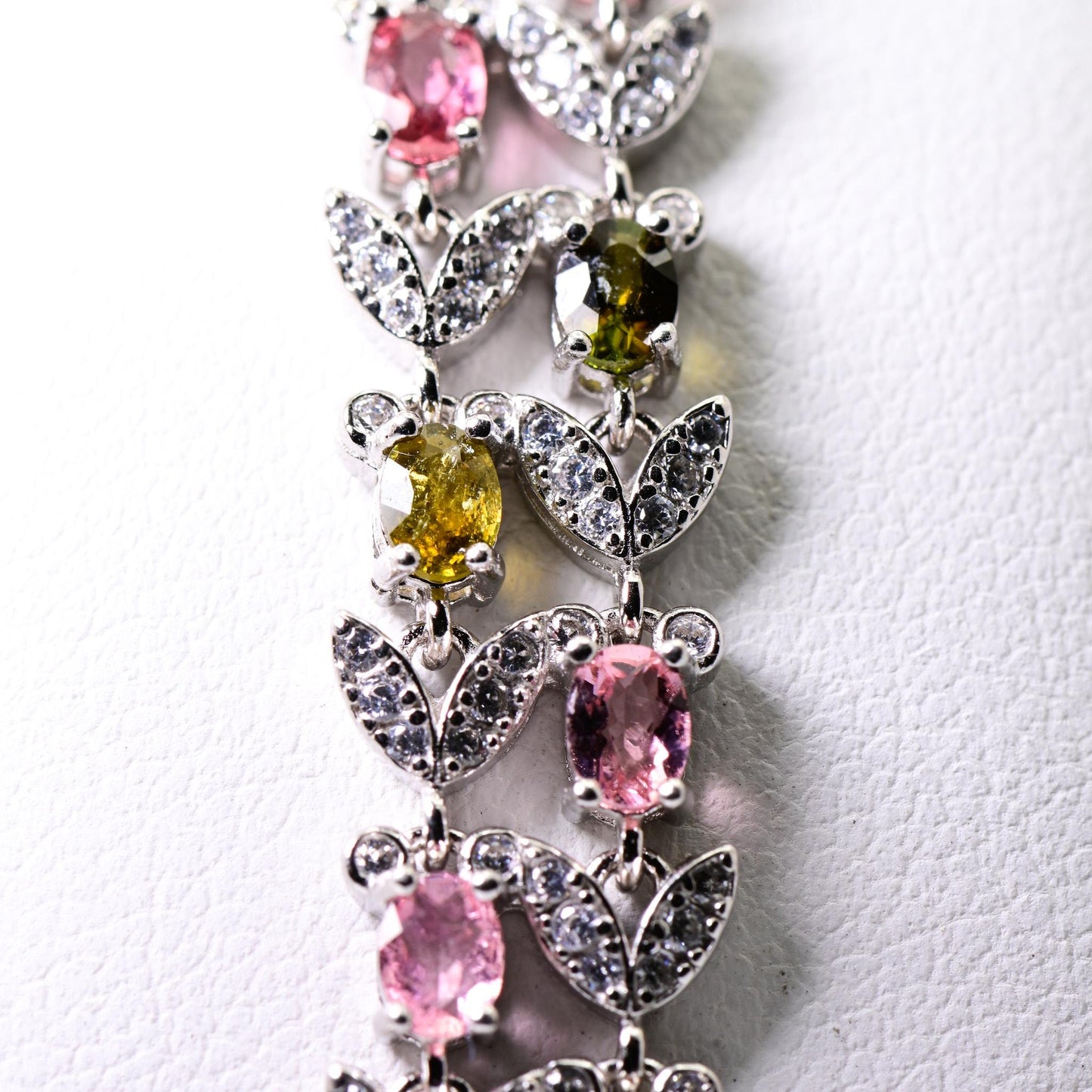 Natural Tourmaline Bracelet, Rainbow Color, S925 Sterling Silver, Birthday Gift, Mother’s Day Gift, Anniversary Gift, Christmas Gift for her
