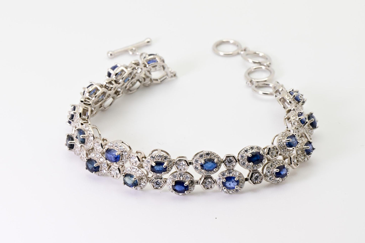 Natural Sapphire Bracelet, Blue Color, S925 Sterling Silver, Birthday Gift, Mother’s Day Gift, Anniversary Gift, Christmas Gift for her