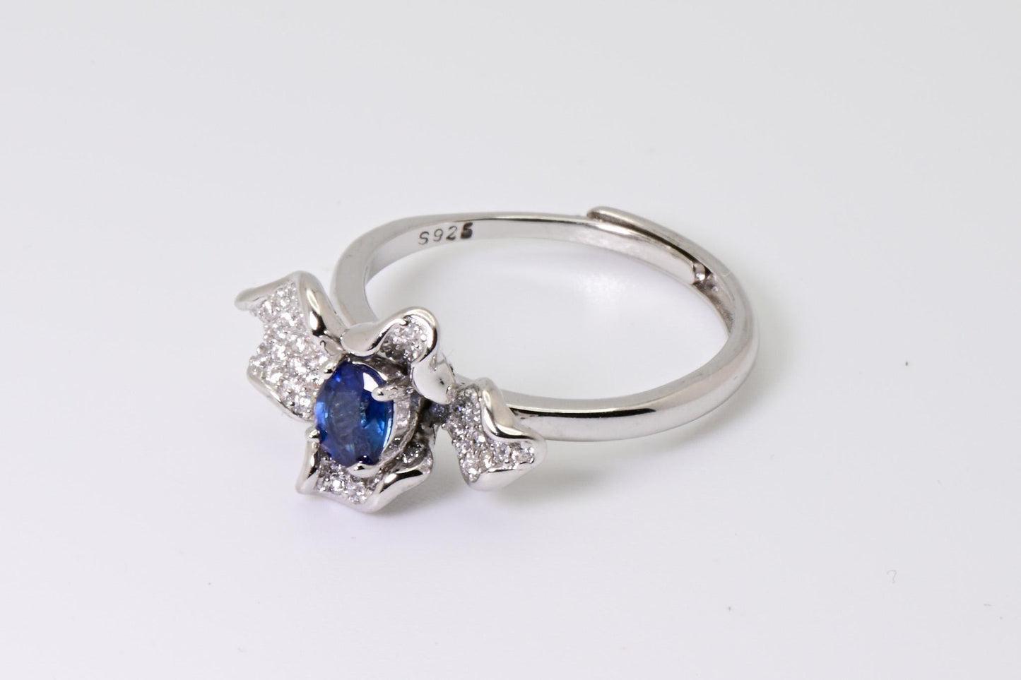Natural Sapphire Adjustable Ring, Blue Color, S925 Sterling Silver, Birthday Gift, Mother’s Day Gift, Anniversary, Christmas Gift for her