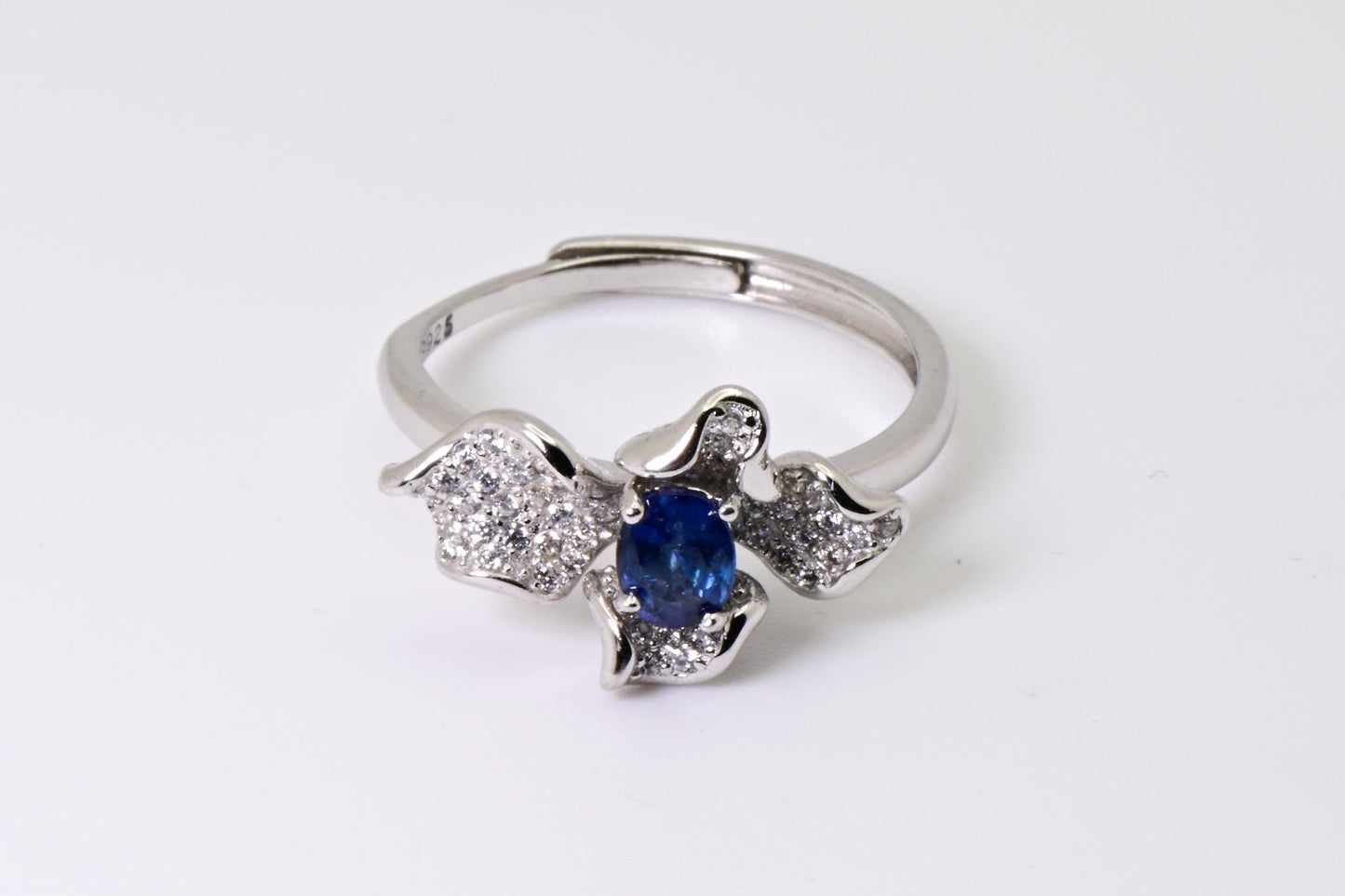 Natural Sapphire Adjustable Ring, Blue Color, S925 Sterling Silver, Birthday Gift, Mother’s Day Gift, Anniversary, Christmas Gift for her