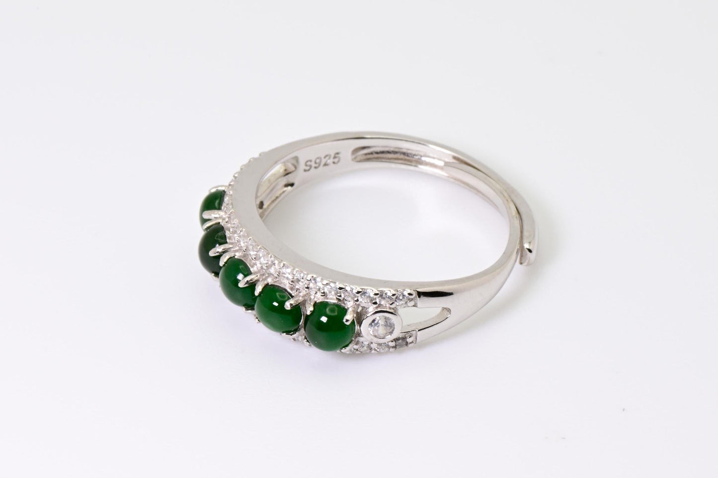 Natural Jade Adjustable Ring, Green Color, S925 Sterling Silver, Birthday Gift, Mother’s Day Gift, Anniversary Gift, Christmas Gift for her