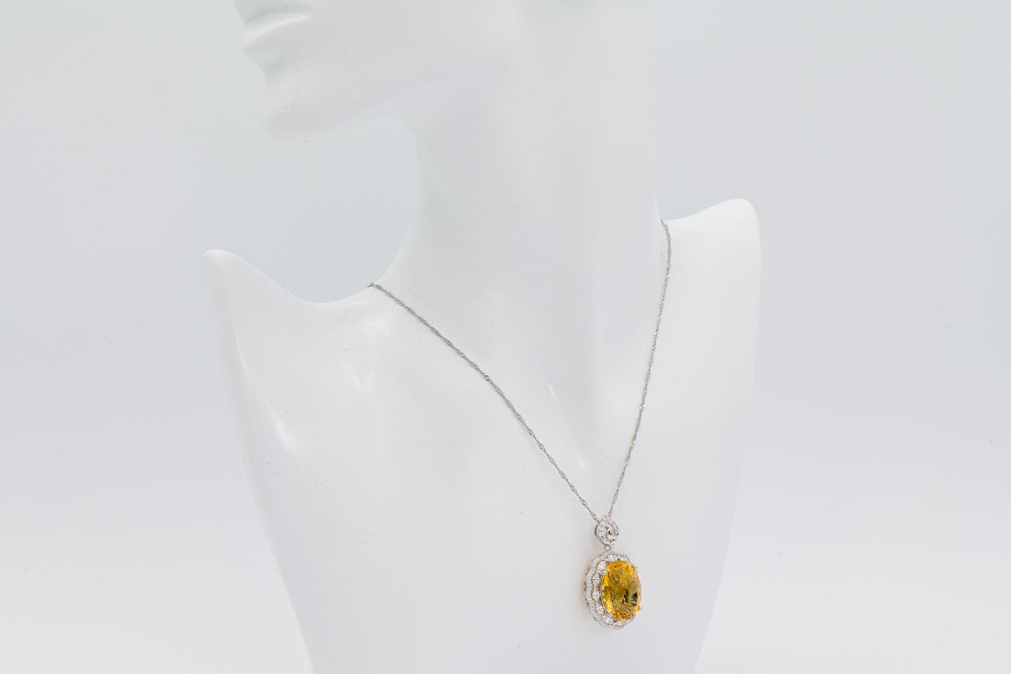 Natural Citrine Pendant, Yellow Crystal Necklace, 15-ct, S925 Sterling Silver, Birthday, Mother’s Day, Anniversary, Christmas Gift for her