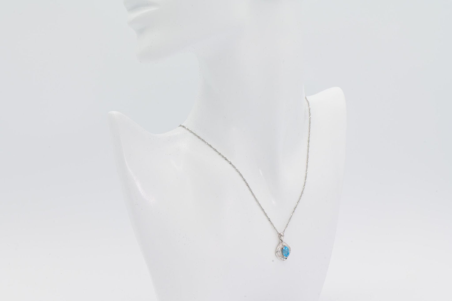 Natural Topaz Pendant, Blue Color, S925 Sterling Silver, Birthday Gift, Mother’s Day Gift, Anniversary Gift, Christmas Gift for her
