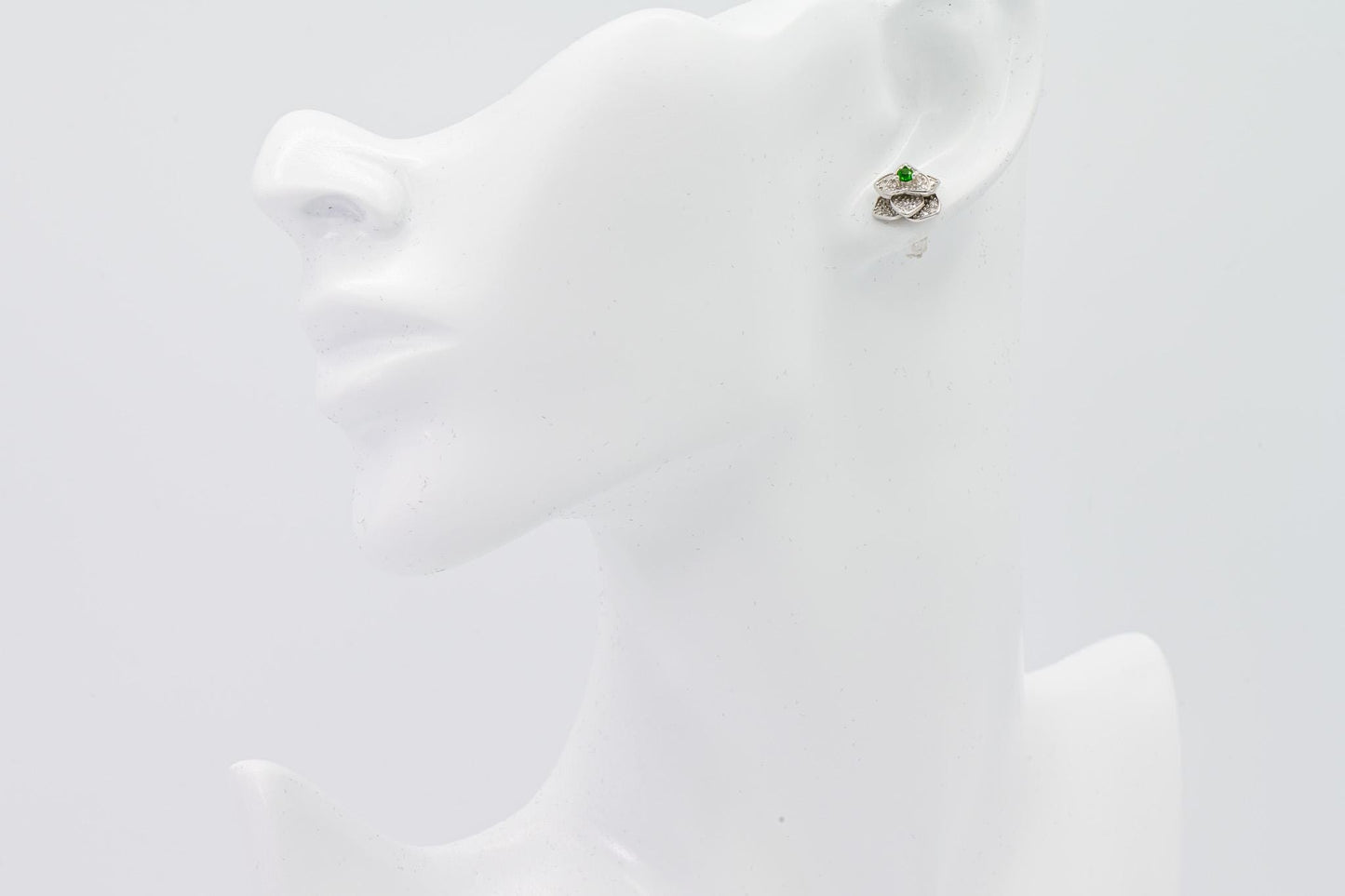 Natural Sphene Flower Earrings, Green Color, S925 Sterling Silver, Birthday Gift, Mother’s Day Gift, Anniversary Gift, Xmas Gift for her
