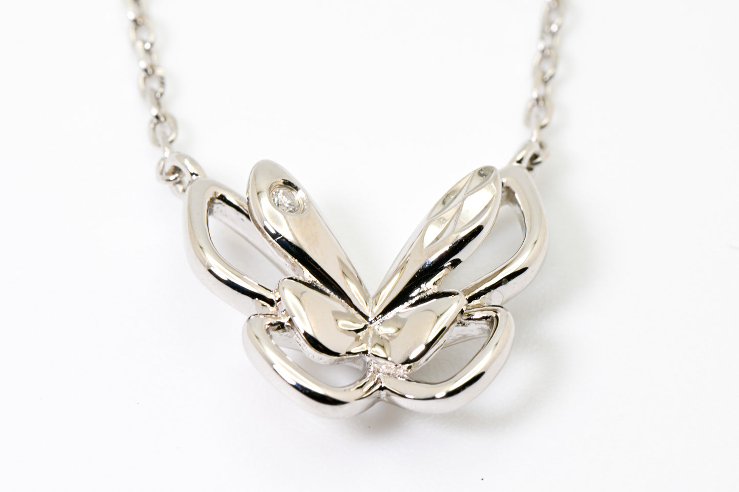 Butterfly Shadow Necklace Pendant, Diamond, Color D, VVS, 925 Silver, Birthday, Anniversary, Christmas Gift, Jewelry for Her.