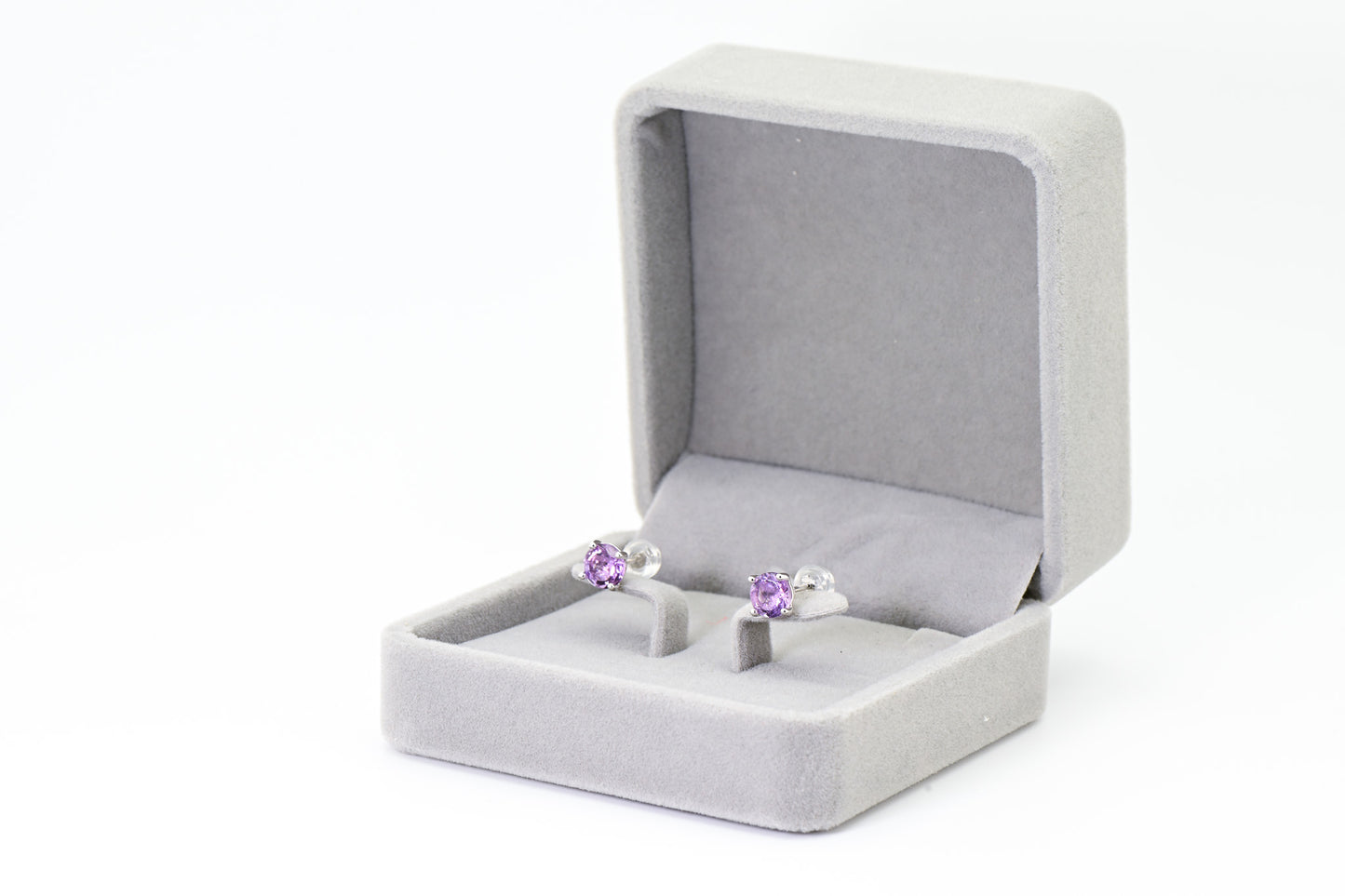 Natural Amethyst Earrings, Crystal Purple Color, S925 Sterling Silver, Birthday Gift, Mother’s Day Gift, Anniversary, Christmas Gift for her
