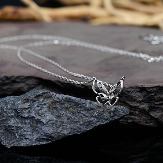 Butterfly Shadow Necklace Pendant, Diamond, Color D, VVS, 925 Silver, Birthday, Anniversary, Christmas Gift, Jewelry for Her.