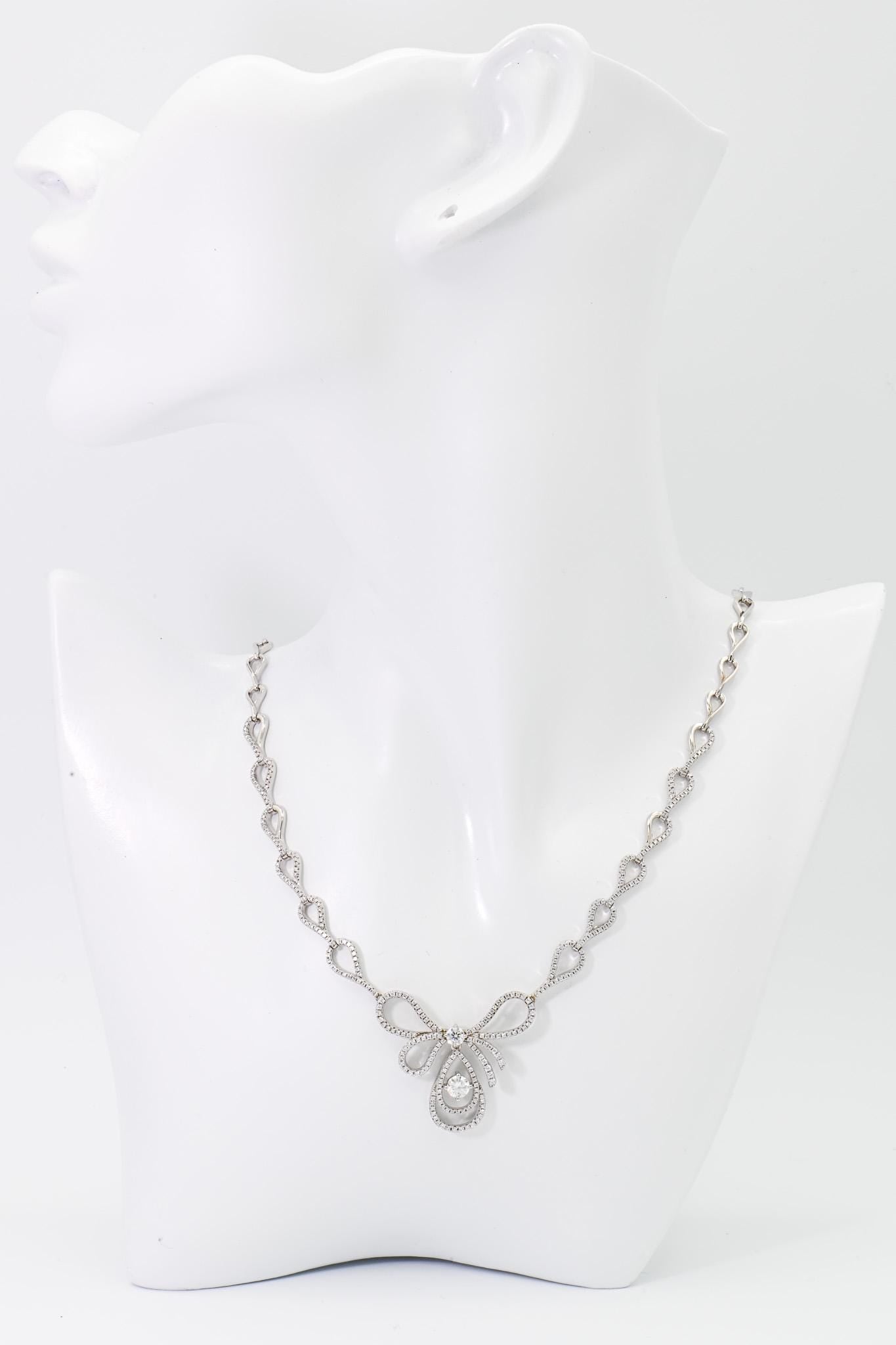 Unparalleled Elegant Butterfly, Bowknot, Wedding Engagement Moissanite Pendant Necklace, 925 Silver, Birthday, Anniversary, Christmas Gift.