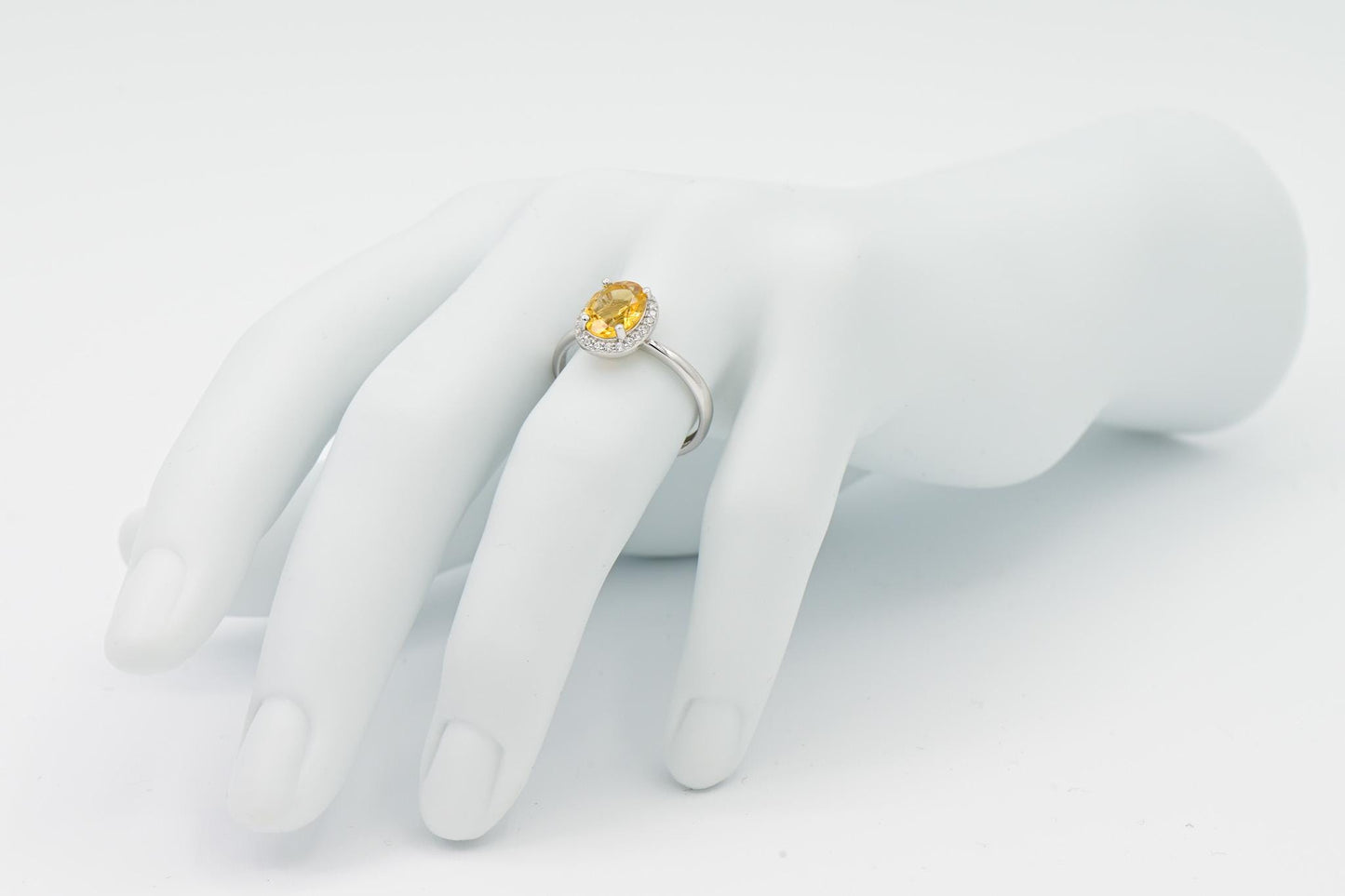 Natural Citrine, Yellow Crystal Oval Adjustable Ring, S925 Sterling Silver, 2-ct Birthday, Mother’s Day, Anniversary, Christmas Gift for her